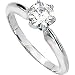 Jewelry : 14K White Gold Created Moissanite Solitaire Engagement Ring