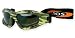 SOS Survival Optics Green/Brown Camo Military Style Desert Shield Sunglasses w/Anti-Fog Smoke Lens