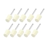 uxcell 軸付き砥石 研削ビットセット ベージュ シルバートーン 電動工具パート 金属シャンク 10個入り