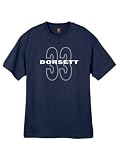 Mens Dorsett 33 Throwback Navy Blue T Shirt Size Large