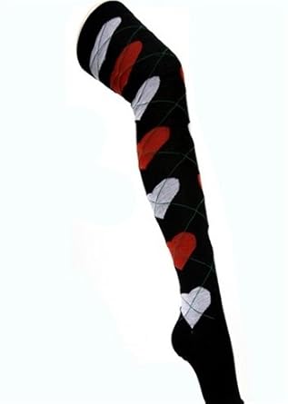 Black-red Hearts Thigh High Socks