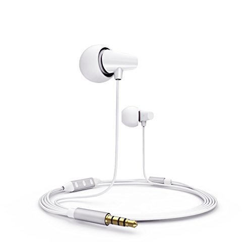 Earbuds GranVela REMAX RM-701 High Performance Ceramic Headphones In-Ear Stereo Smallest Ceramic Headset With Microphone and Super Bass, Noise Isolation, Tangle-Free Cord,3.5mm Plug (3 Different Size Ear Inserts / Retail Packaging),for iPhone 6 Plus