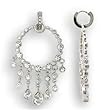 Rhodium Brass Earrings with Clear CZ