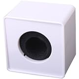 Wowlife 1pc New Square Cube Pattern ABS Mic Microphone Interview Logo Flag Station 39mm/1.54" Hole with Sponge - White