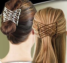 EZ Combs COMBO Hair Styling Bands As Seen On TV - Caramel Bronze, Dazzling Silver, Sahara Sandalwood, and Classic Bermuda Black Combo