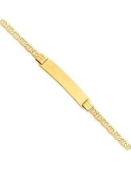 14k Gold 6"" Anchor Link Child ID Bracelet