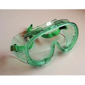 Fisherbrand Chemical Splash Goggles; Soft; Green PVC Frame; Elastic Strap With Adjustable Fit