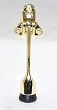 Polished Brass Drop Down Door Holder with Rubber Foot