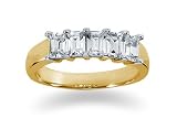 1.25 Emerald Cut Diamond Band in 14k Yellow Gold