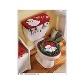 Bucilla 85451 Christmas Felt Aplique Bath Ensemble, Peek-A-Boo Santa