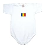Baby Bodysuit White  Flag Transfer Romania  State Country