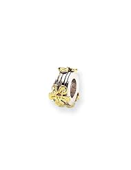 Two-Tone Floral Charm for 3mm Charm Bracelets