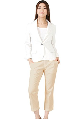 (モードアラカルト) Mode a la carte クロップドパンツ レディース 美脚 ストレッチパンツ 七分丈パンツ コットンパンツ オフィス 紺 ...