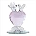 GLASS LOVEBIRDS LOVE BIRDS CRYSTAL HEART SHAPE FIGURINE
