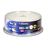 100 Ridata Blu-ray 4X BD-R 25GB Disc White Inkjet Hub