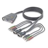 Belkin Omniview 2-Port KVM Switch with Audio Support and Built-In Cabling, USB