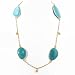 Turquoise Faceted Gemstone Necklace with Gold Filled Chain, 15" Length, #7551