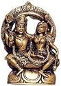 God Vishnu & Goddess Luxmi Worship Statue Made in Brass 3.5 x 2.25 x 6.25 inches