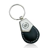 Cadillac Logo Oval Black Leather KeyChain