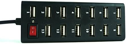 Fantac USB Hub 2.0 High Speed HUB For Laptop PC (13 Ports, Black)
