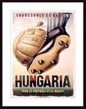 Art Poster Wood Framed Print - Hungaria Soccer Shoes - Artist: Vintage- Poster Size: 36 X 24