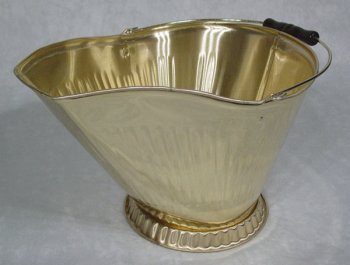 Fireplace Hearth Ash Coal Hod Bin Bucket Carrier - BRASS