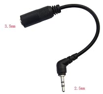 2.5 mm To 3.5mm AUDIO HEADPHONE JACK ADAPTOR (BLACK)