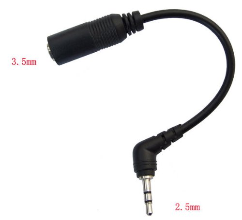 2.5 mm To 3.5mm AUDIO HEADPHONE JACK ADAPTOR (BLACK)