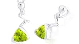 Trillion Cut Peridot Pendant Sterling Silver