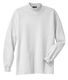 Upscale 100% Cotton Interlock Mock Turtleneck Tee - White