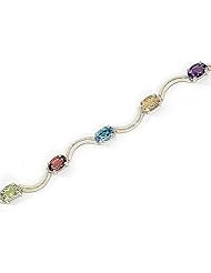 14kt Yellow Gold Oval Multi Color Bracelet.