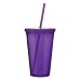 Simple Green Solutions - Acrylic Double Wall Cup for Cold Drinks, Reusable Cups with Lids and Straws, Insulated Plastic Tumblers with Lids and Straw, Acrylic Tumblers, 16 oz Capacity, Purple