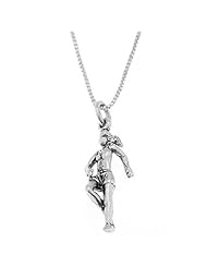 Sterling Silver Three Dimensional Female Runner Necklace
