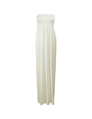 Elasticized   Waistline Bandeau Neck Sheer Gathered Maxi Dress 