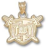 Troy State Trojans Solid 10K Gold ''TROY TROJANS'' Logo 1/2'' Pendant