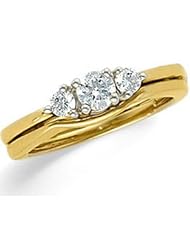 Ann Harrington Jewelry 18k Yellow Gold/platinum 3/8 Ct Tw 3 Stone Diamond Ring