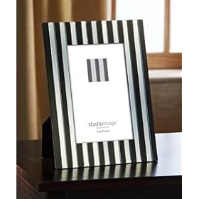 5X7 BLACK/WHITE MIRROR FRAME - 5X7 BLACK AND WHITE MIRROR STRIP PHOTO FRAME - frame