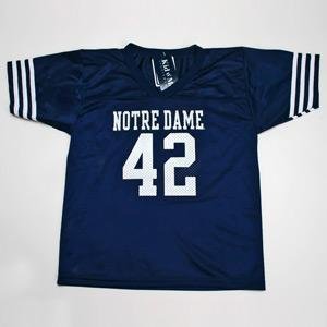 Notre Dame #42 Youth Football Jersey - Navy - Large