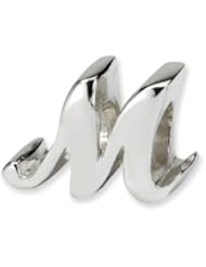 Script Style, Letter M Charm in Silver For 3mm Charm Bracelets