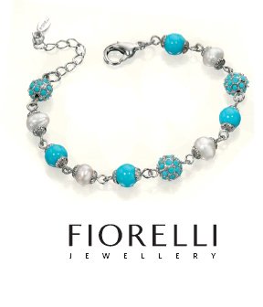 Turquoise and Pearl Bracelet by Fiorelli