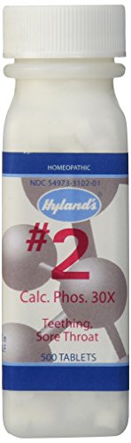 Hyland's Cell Salts #2 Calcarea Phosphorica, 30X Tablets, Natural Homeopathic Teething and Sore Throat Relief, 500 Count