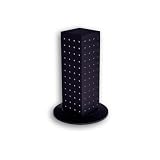 Azar 700220-BLK 4-Sided Revolving Pegboard Counter Display, Black