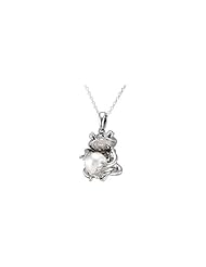 7-7.5 mm Freshwater Cultured Pearl Frog Pendant in Sterling Silver