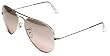 Ray-Ban 0RB3025 Aviator Sunglasses,Gold Frame/Brown-pink Silver Mirror Lens,One Size
