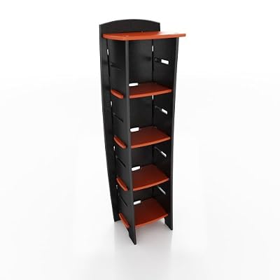Legare 59-Inch-by-18-Inch Bookcase, Red and Black