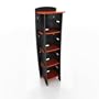 Legare 59-Inch-by-18-Inch Bookcase, Red and Black