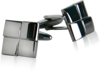Gun Metal Square Cufflinks by Cuff-Daddy