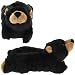 Plushy Adult Black Bear Fuzzy Slippers