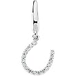 14K White Gold Diamond Horseshoe Charm - 0.12 Ct.