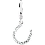 14K White Gold Diamond Horseshoe Charm - 0.12 Ct.
